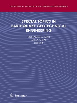cover image of Special Topics in Earthquake Geotechnical Engineering